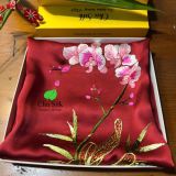  Khăn choàng tơ tằm cao cấp thêu tay độc bản 