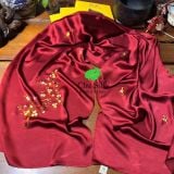  Khăn choàng tơ tằm cao cấp thêu tay độc bản 
