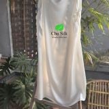  Váy cổ đổ tơ tằm cao cấp định lượng 19mm thuần Việt- 260124 