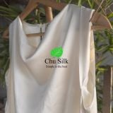  Váy cổ đổ tơ tằm cao cấp định lượng 19mm thuần Việt- 260124 