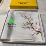  KHĂN LỤA VUÔNG TƠ TẰM THÊU TAY 