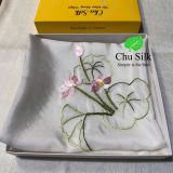  KHĂN LỤA VUÔNG TƠ TẰM THÊU TAY 