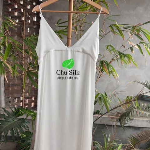  Váy 2 dây tơ tằm cao cấp định lượng dày 19momme thuần Việt- Mã số 260125 