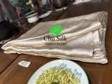 Bộ vỏ chăn ga gối tơ tằm Chu Silk màu be, định lượng dày 19momme 