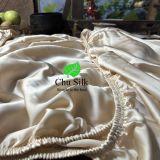  Bộ vỏ chăn ga gối tơ tằm Chu Silk màu be, định lượng dày 19momme 