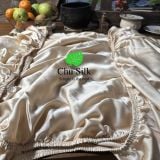  Bộ vỏ chăn ga gối tơ tằm Chu Silk màu be, định lượng dày 19momme 