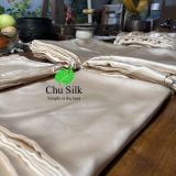  Bộ vỏ chăn ga gối tơ tằm Chu Silk màu be, định lượng dày 19momme 