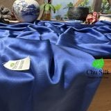  Bộ vỏ chăn ga gối tơ tằm Chu Silk màu xanh navy, định lượng dày 19momme 