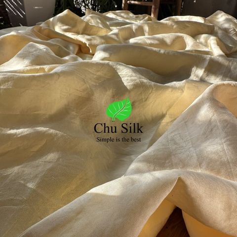  Vỏ chăn tơ tằm thô loại nguyên bản dày dặn 28momme và 35momme có nhăn theo thớ tơ tự nhiên 