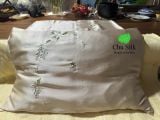  Personalized Hand-Embroidered Floral Silk Pillowcase – 19 Momme Silk,  Beige, Size Queen/King 