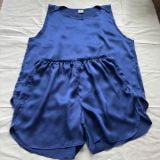  Bộ quần áo mặc nhà Chu Silk màu xanh than 