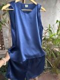  Bộ quần áo mặc nhà Chu Silk màu xanh than 