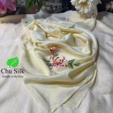  KHĂN LỤA VUÔNG TƠ TẰM THÊU TAY 