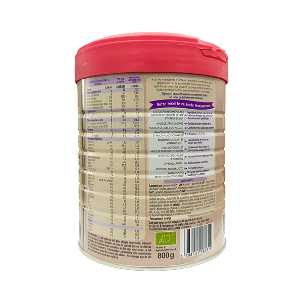 Sản phẩm dinh dưỡng: Baby Bio OPTIMA 1 de 0 à 6 mois 800g