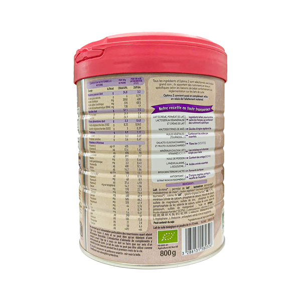 Sản phẩm dinh dưỡng: Baby Bio OPTIMA 2 de 6 à 12 mois 800g