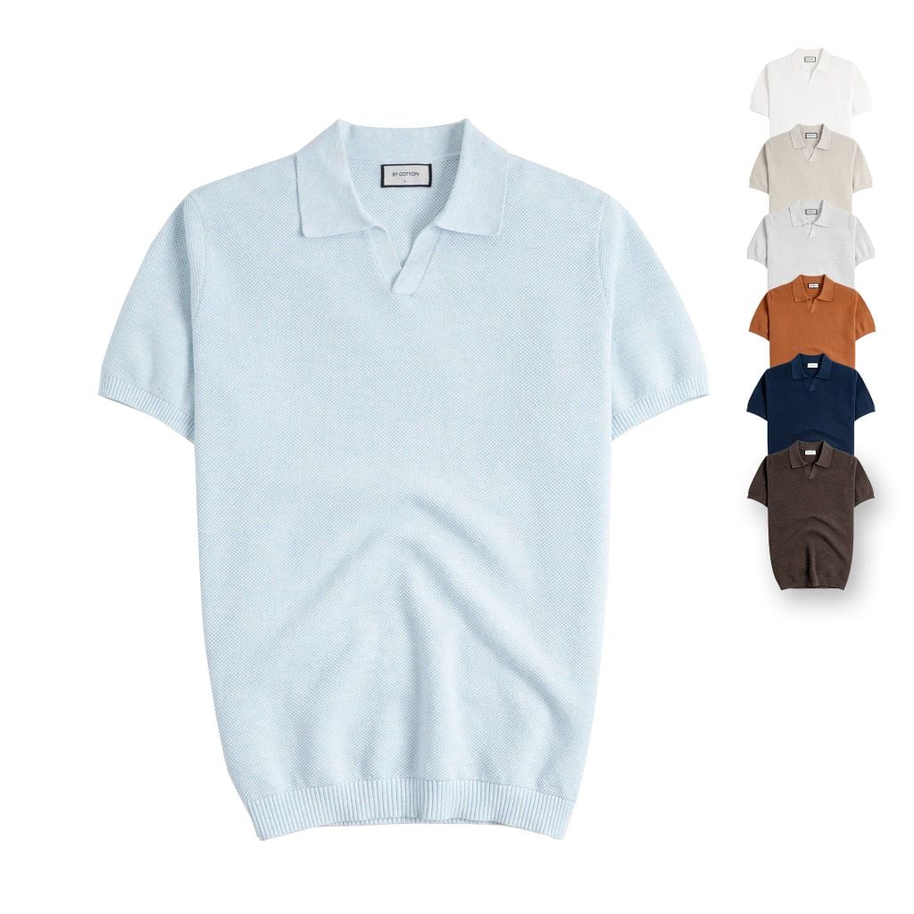 Áo Polo Nam Dệt Kim By Cotton Melange