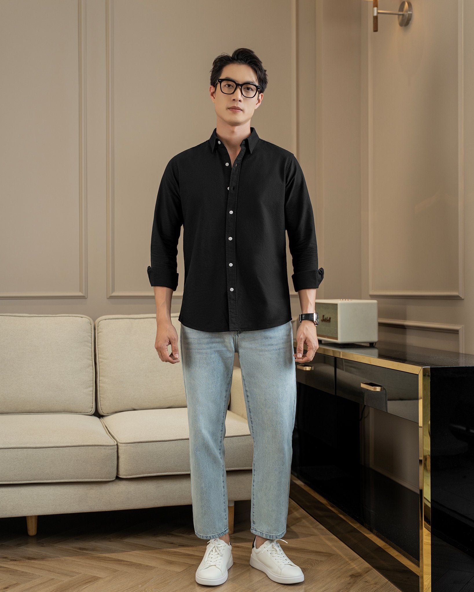 Áo Sơ Mi Nam By Cotton Oxford Đen