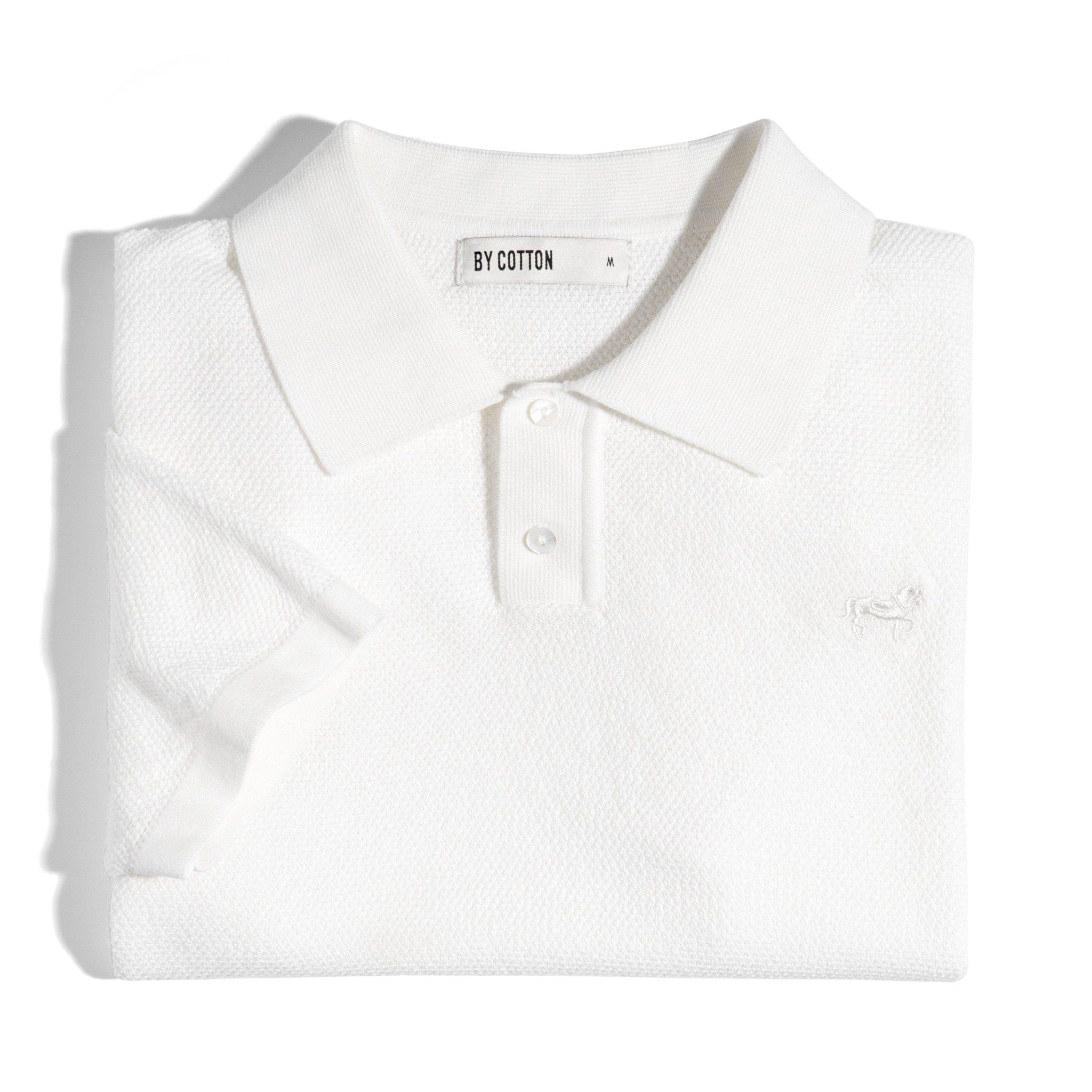 Áo Polo Dệt Kim By Cotton Cao Cấp Màu Trắng SS2