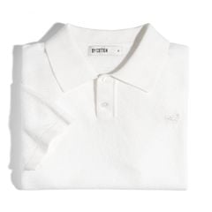 Áo Polo Dệt Kim By Cotton Cao Cấp Màu Trắng SS2