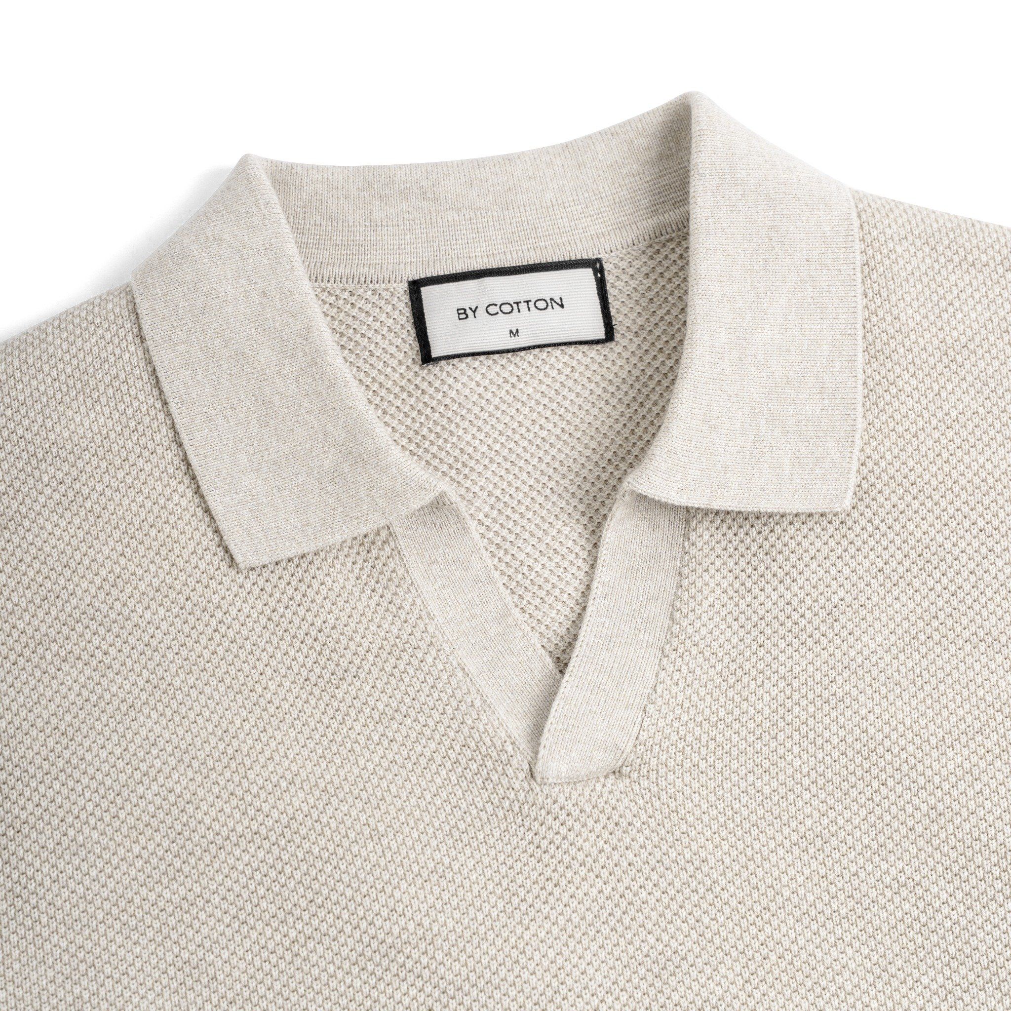 Áo Polo Dệt Kim By Cotton Melange Be