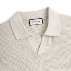 Áo Polo Dệt Kim By Cotton Melange Be