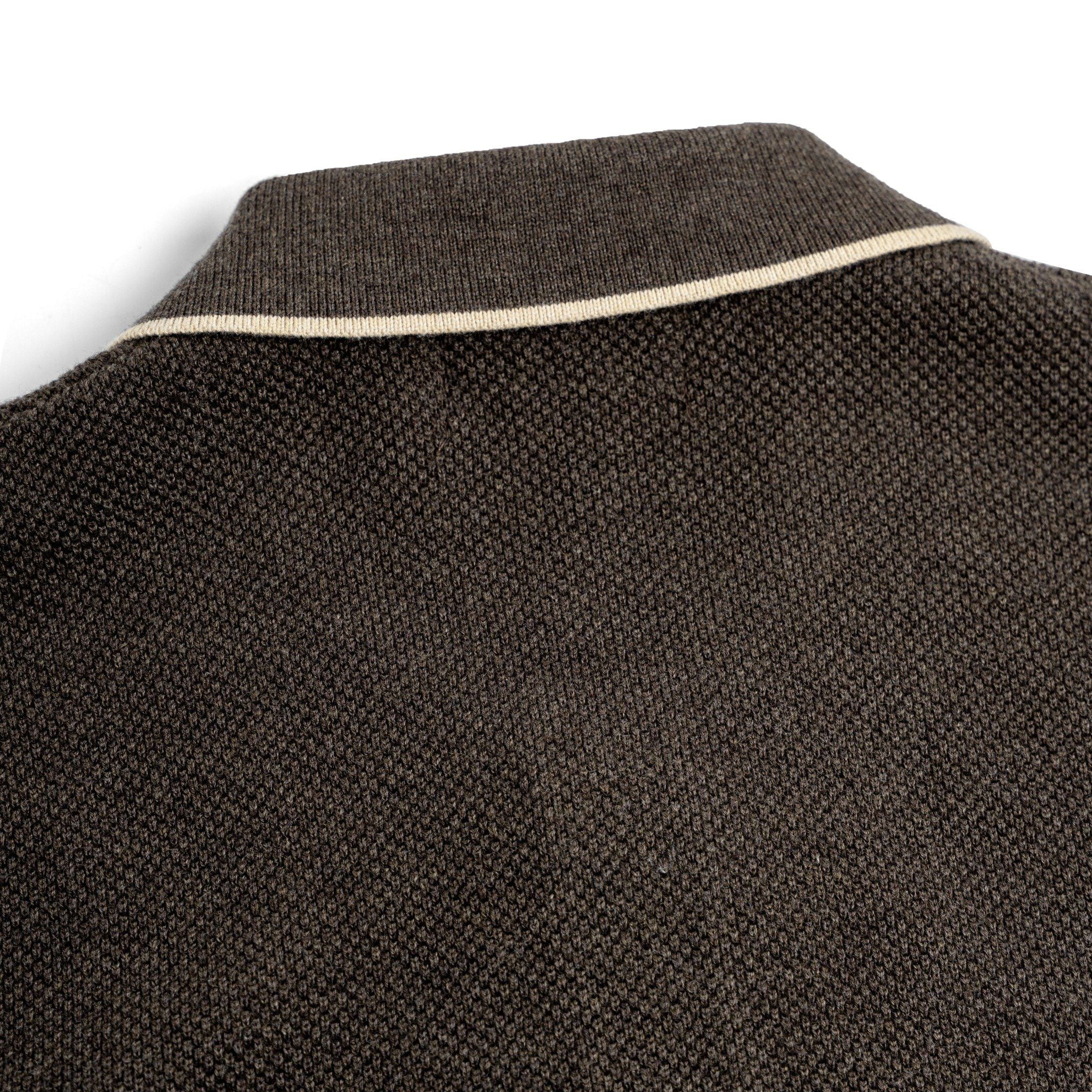 Áo Polo Dệt Kim By Cotton Melange Nâu SS2