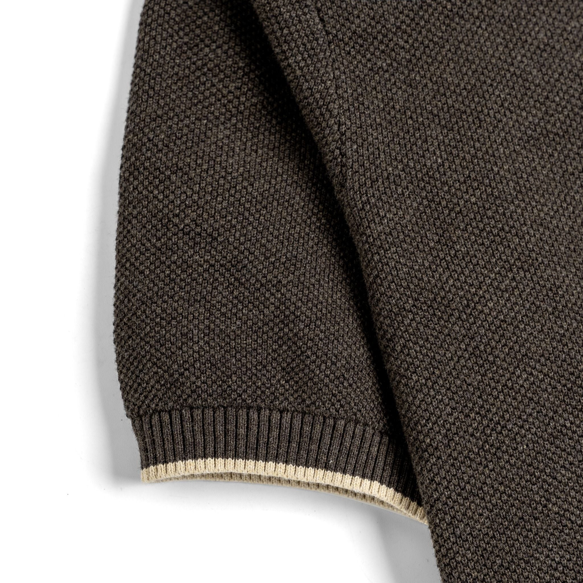 Áo Polo Dệt Kim By Cotton Melange Nâu SS2