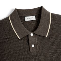 Áo Polo Dệt Kim By Cotton Melange Nâu SS2