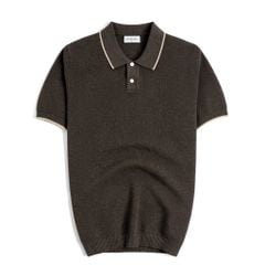Áo Polo Dệt Kim By Cotton Melange Nâu SS2