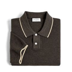 Áo Polo Dệt Kim By Cotton Melange Nâu SS2