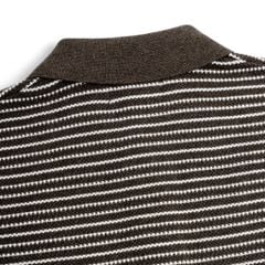 Áo Polo Dệt Kim By Cotton Melange Sọc Nhỏ Nâu