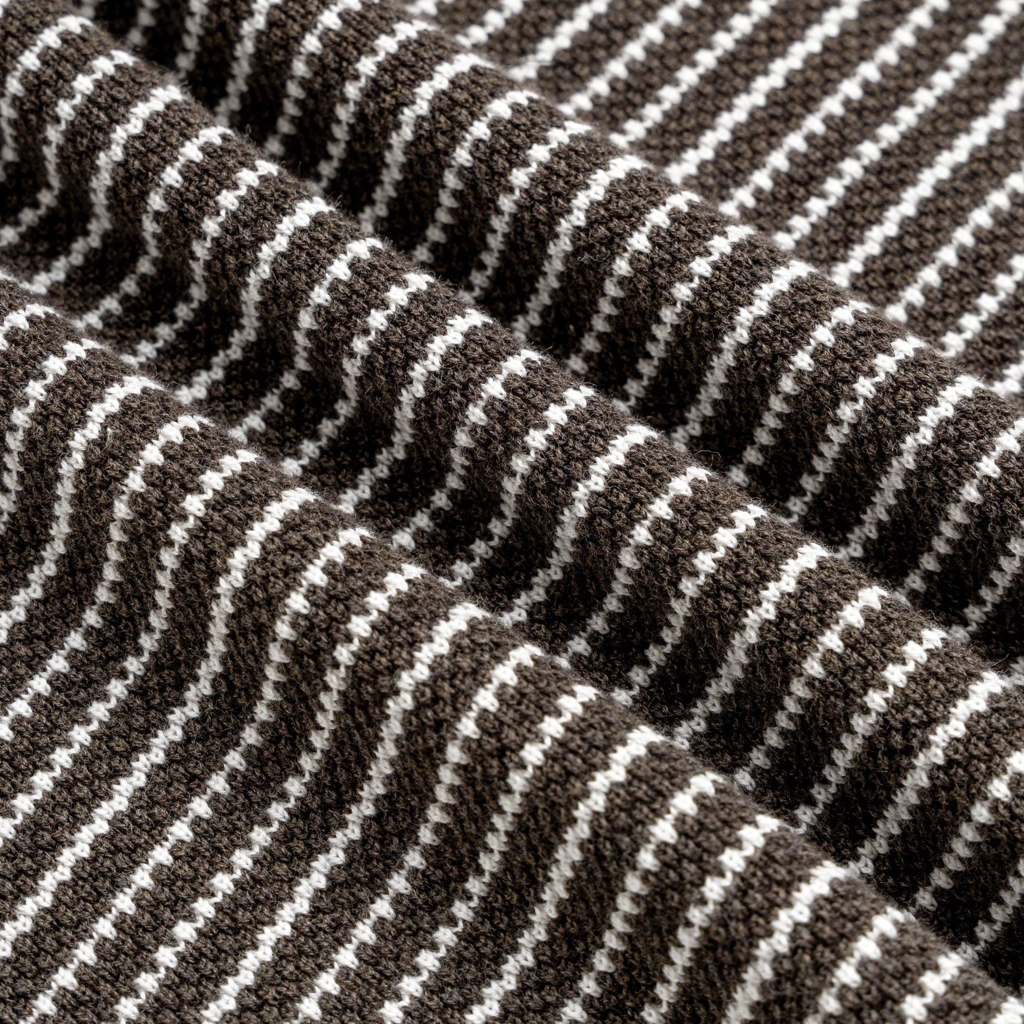 Áo Polo Dệt Kim By Cotton Melange Sọc Nhỏ Nâu