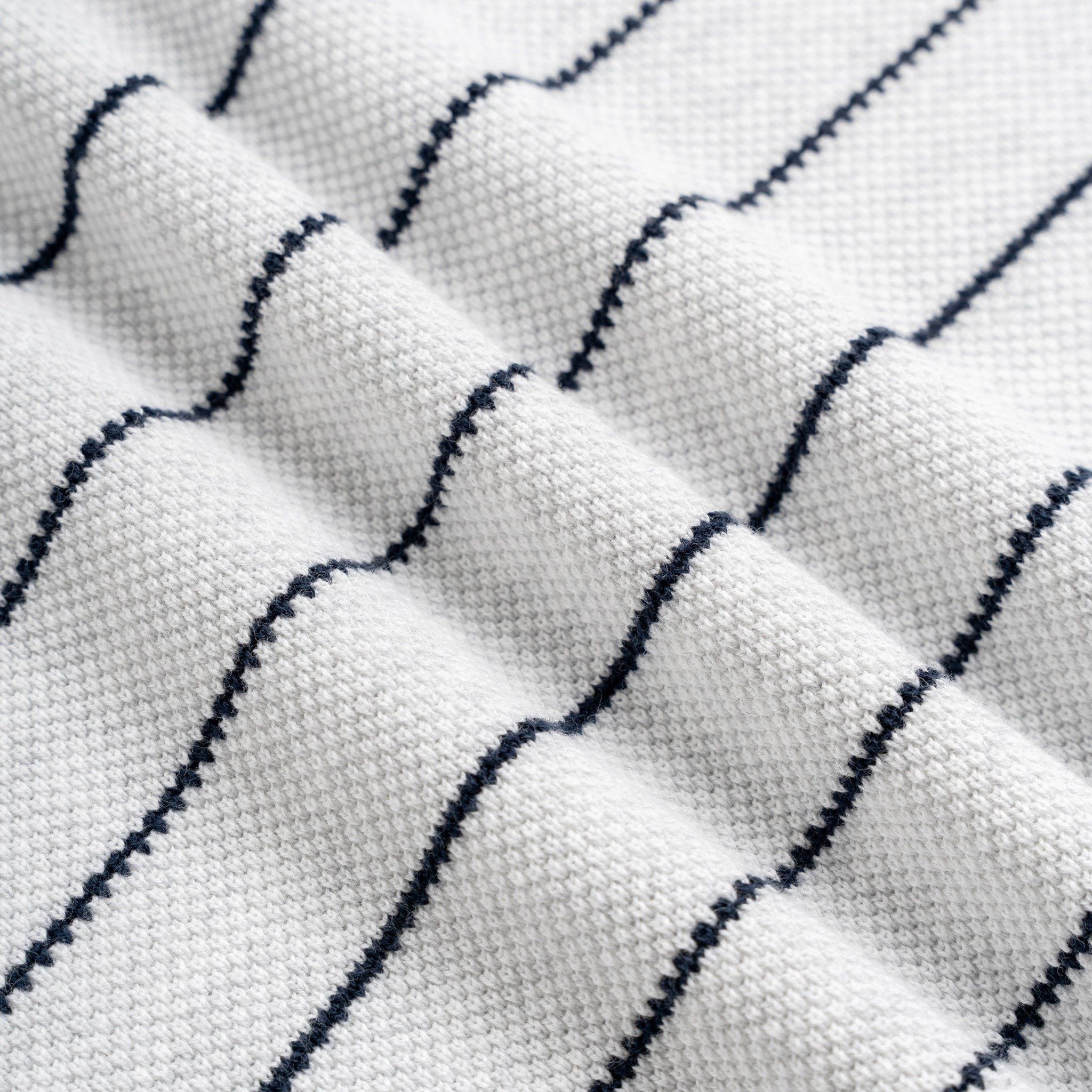 Áo Polo Dệt Kim By Cotton Melange Xám Sọc To