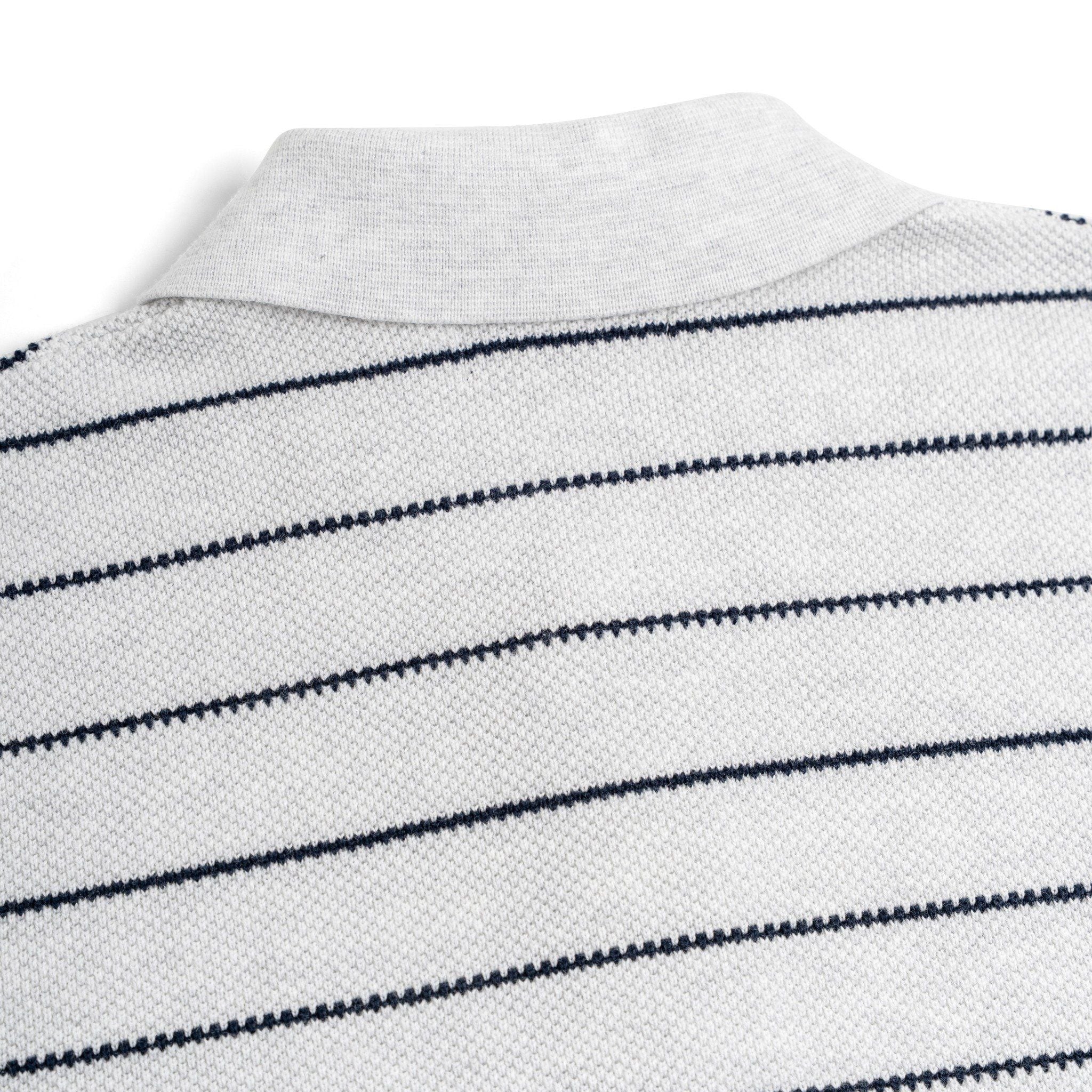 Áo Polo Dệt Kim By Cotton Melange Xám Sọc To