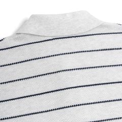 Áo Polo Dệt Kim By Cotton Melange Xám Sọc To