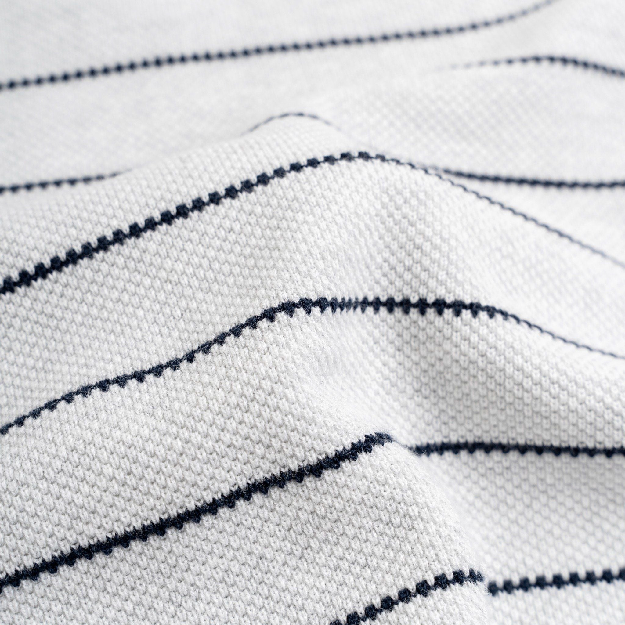 Áo Polo Dệt Kim By Cotton Melange Xám Sọc To