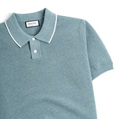 Áo Polo Dệt Kim By Cotton Melange Xanh Lam SS2
