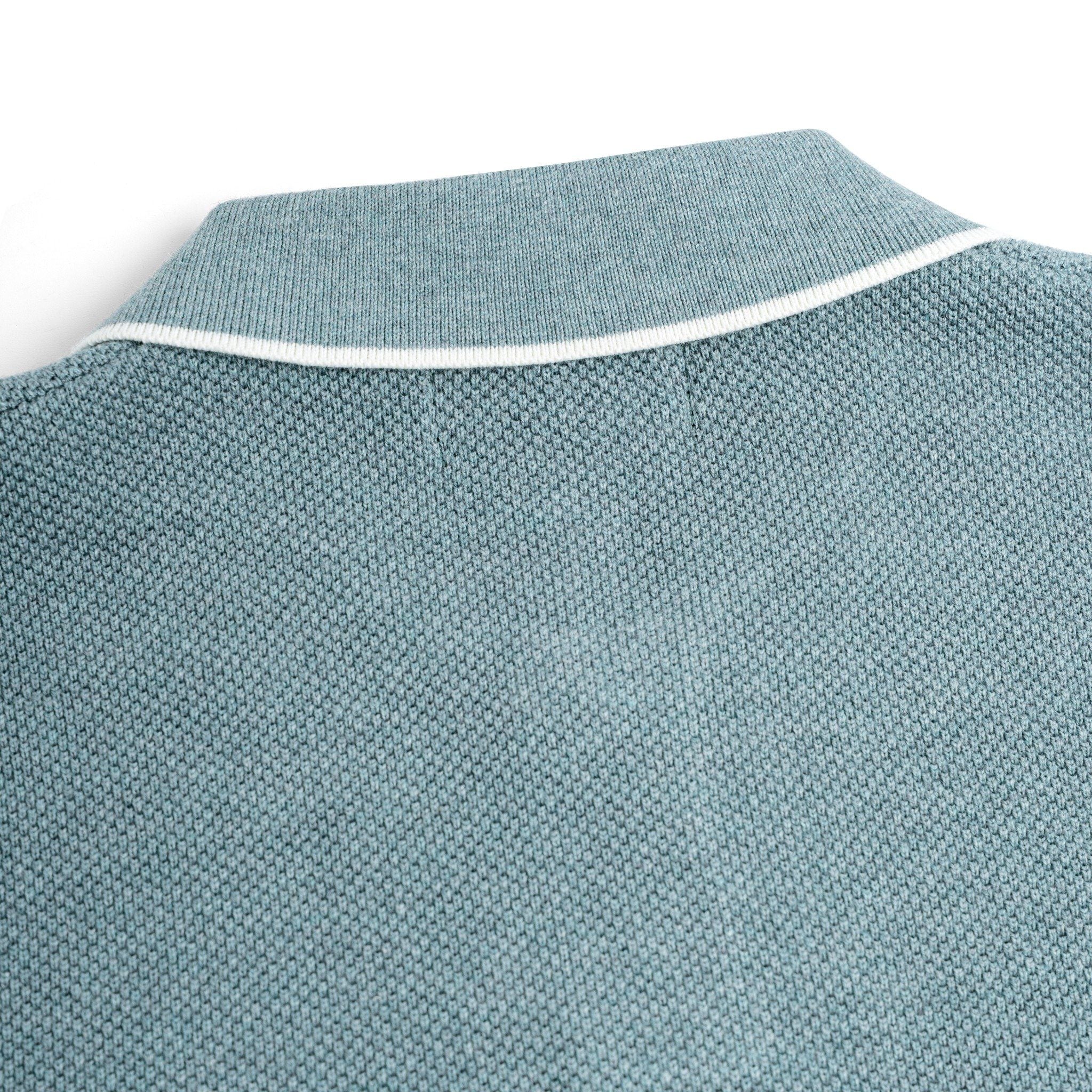 Áo Polo Dệt Kim By Cotton Melange Xanh Lam SS2