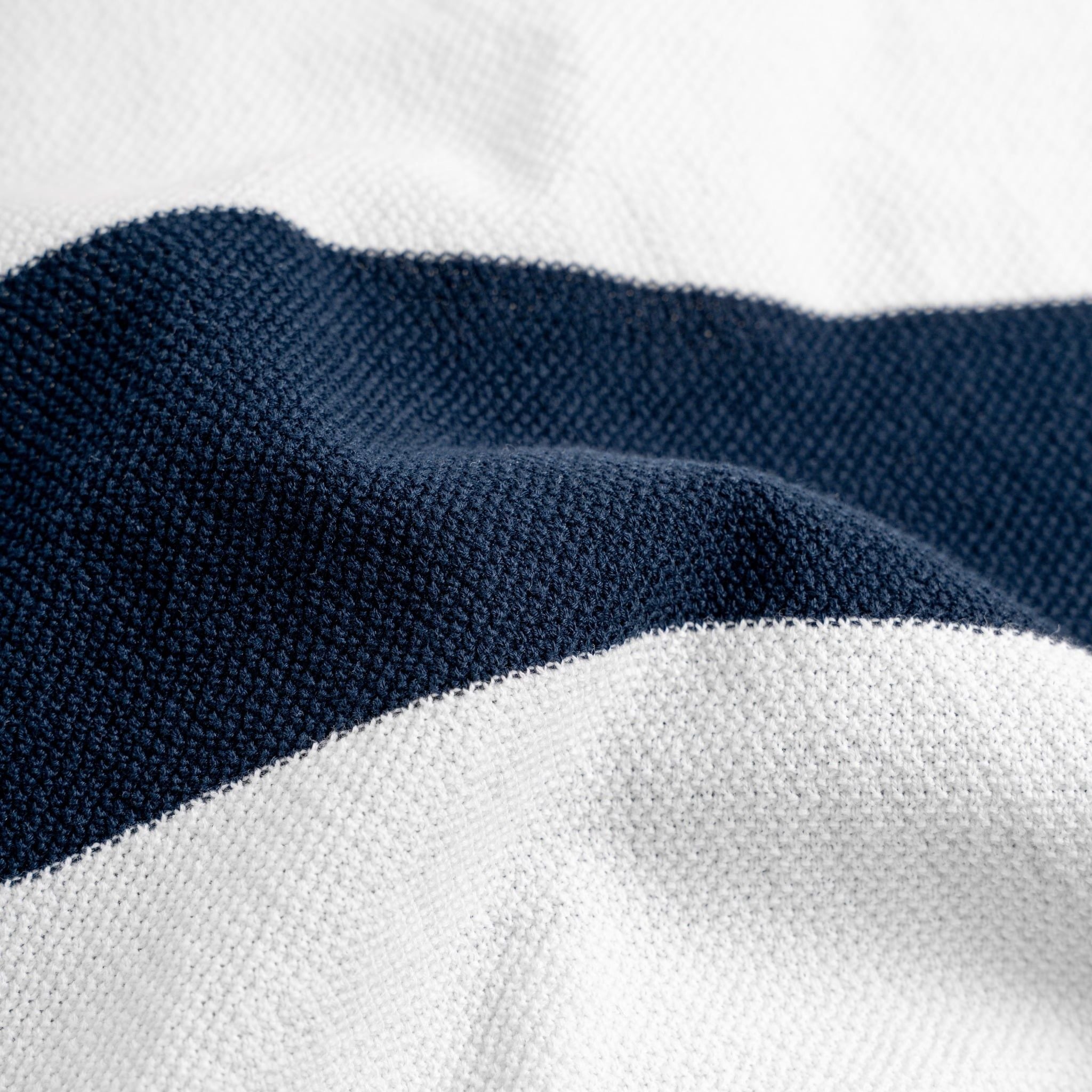 Áo Polo Dệt Kim By Cotton Thêu Ngựa Sọc Trắng - Xanh Đen