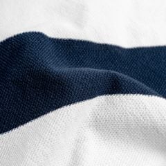 Áo Polo Dệt Kim By Cotton Thêu Ngựa Sọc Trắng - Xanh Đen