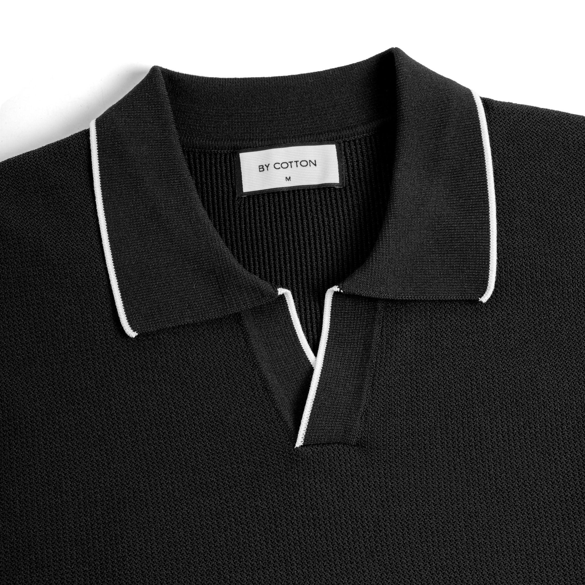 Áo Polo Dệt Kim By Cotton Visco Đen