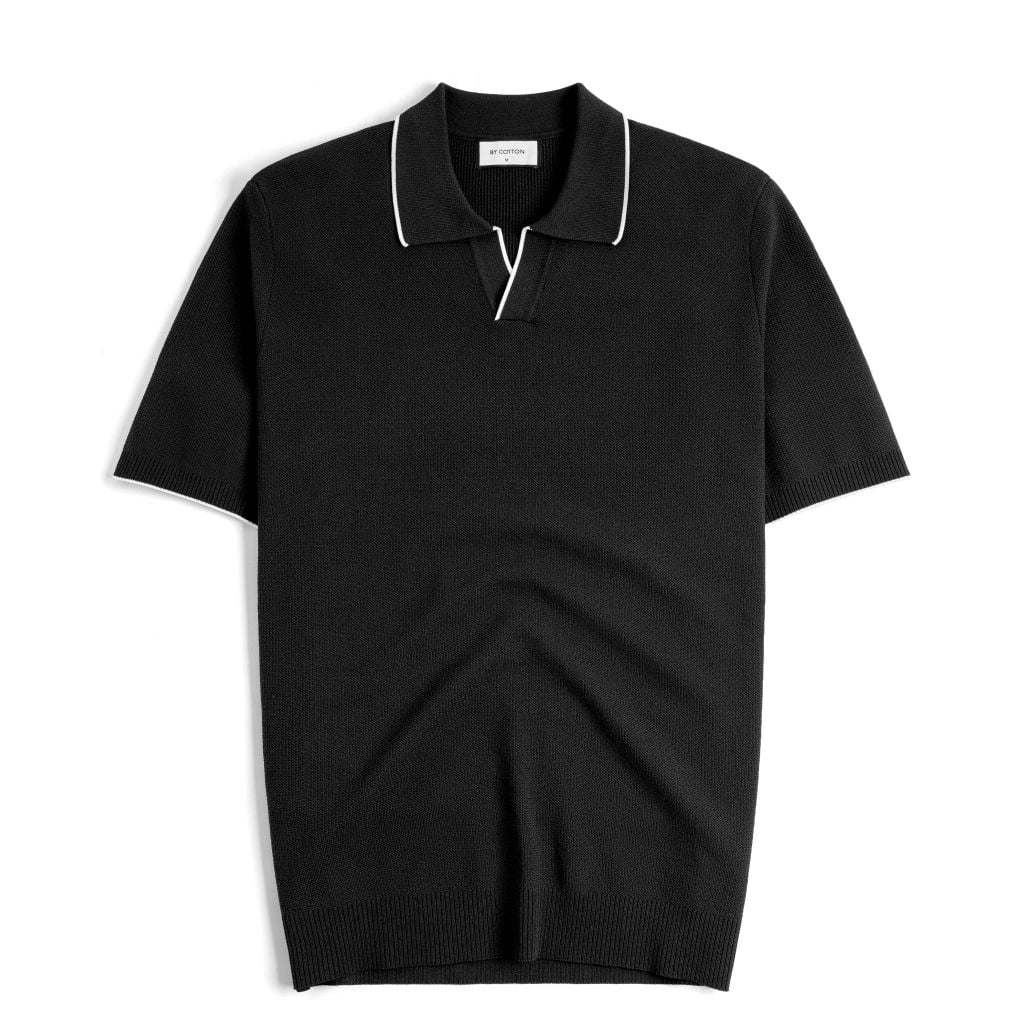 Áo Polo Dệt Kim By Cotton Visco Đen