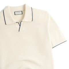 Áo Polo Dệt Kim By Cotton Visco Kem