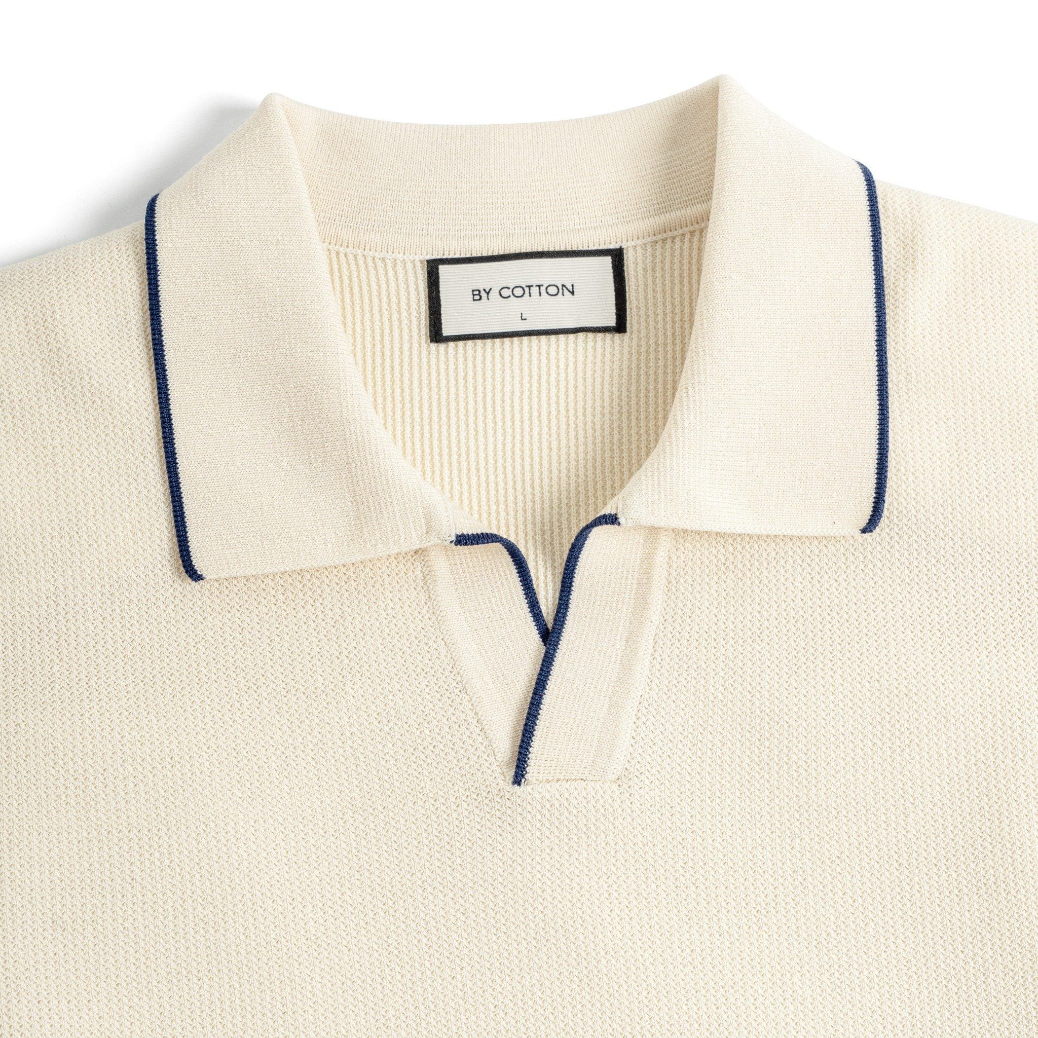 Áo Polo Dệt Kim By Cotton Visco Kem