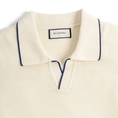 Áo Polo Dệt Kim By Cotton Visco Kem