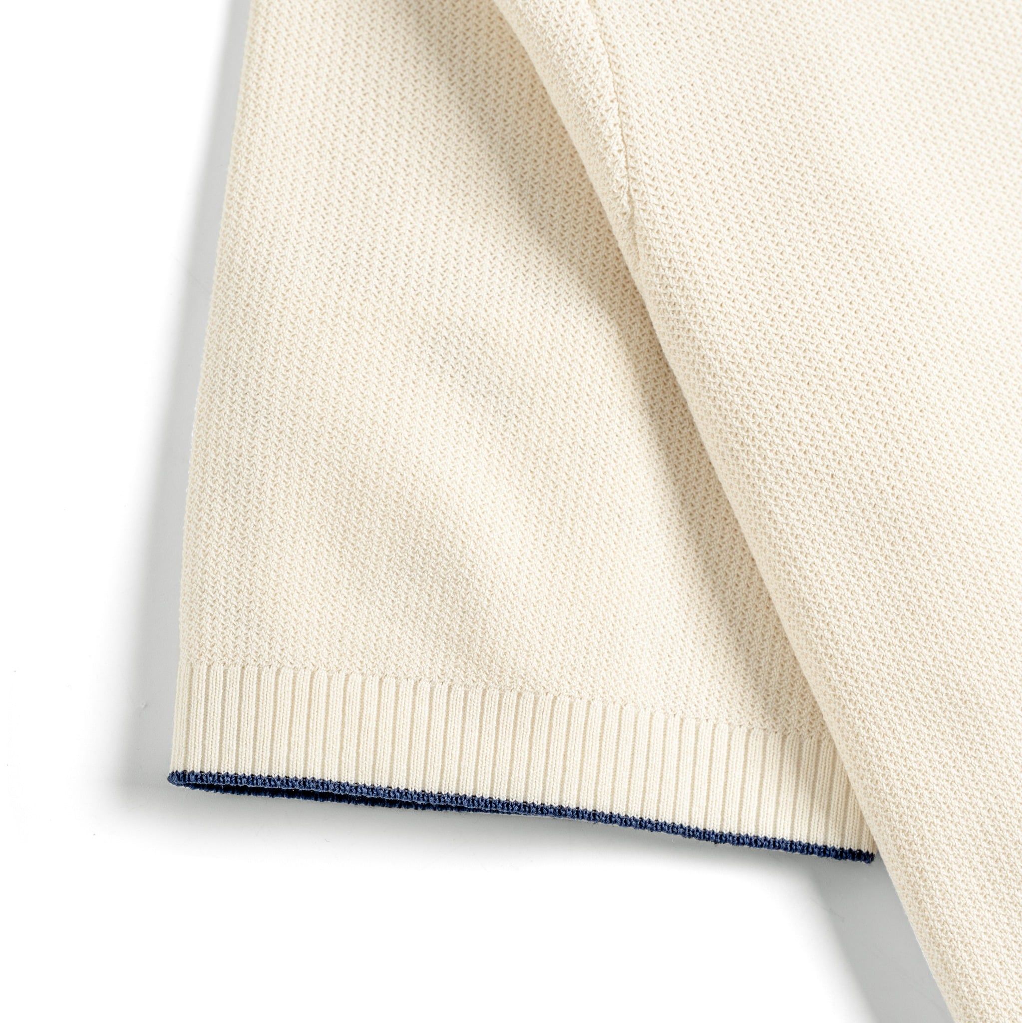 Áo Polo Dệt Kim By Cotton Visco Kem