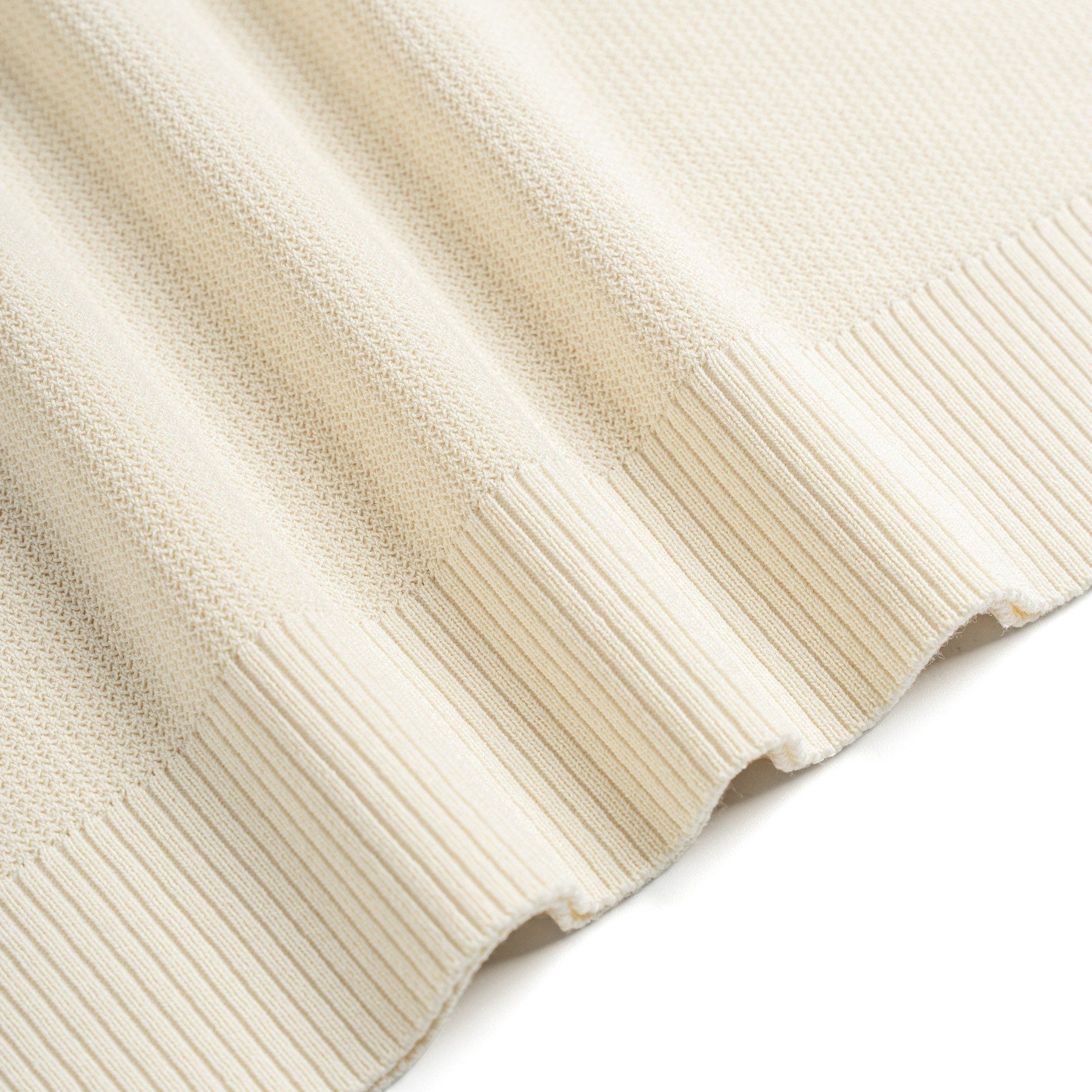 Áo Polo Dệt Kim By Cotton Visco Kem