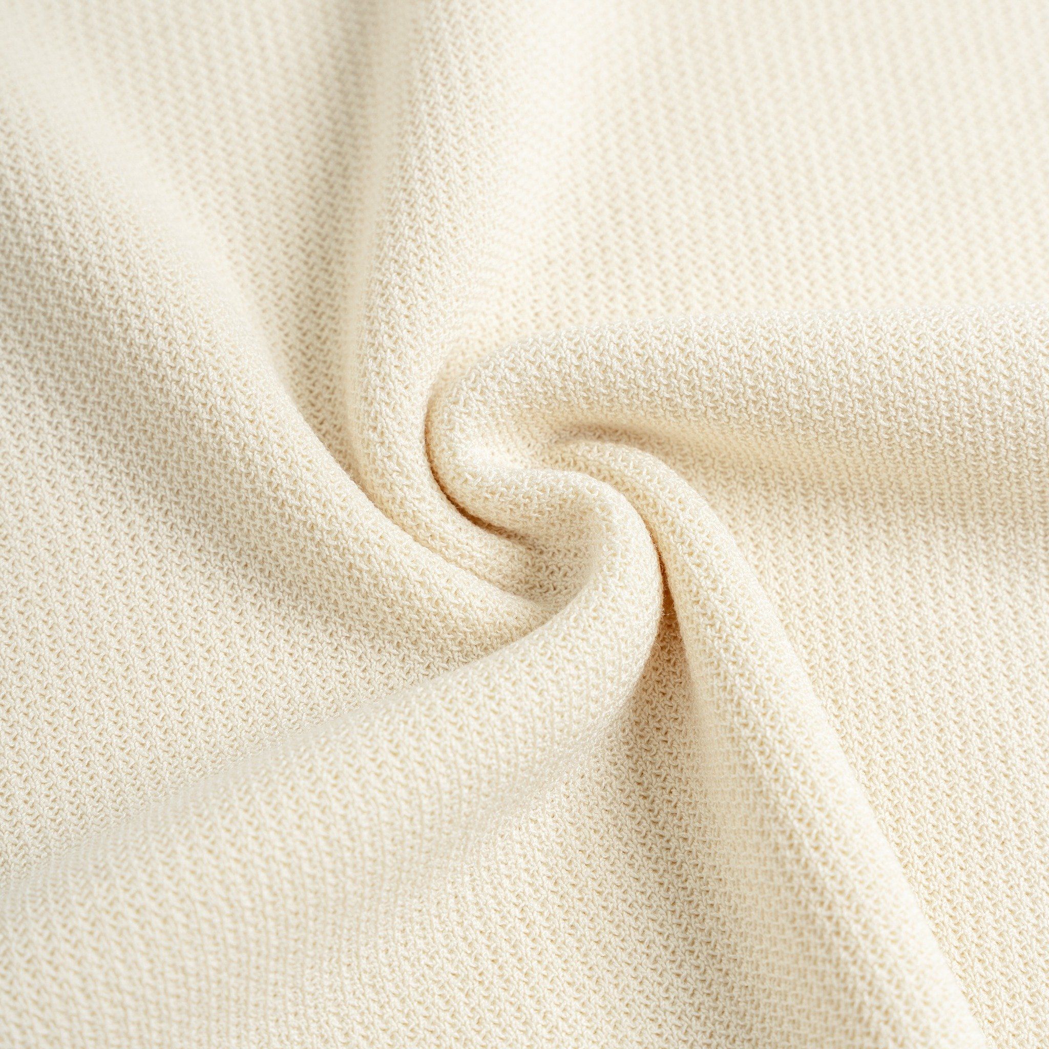 Áo Polo Dệt Kim By Cotton Visco Kem