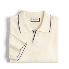 Áo Polo Dệt Kim By Cotton Visco Kem