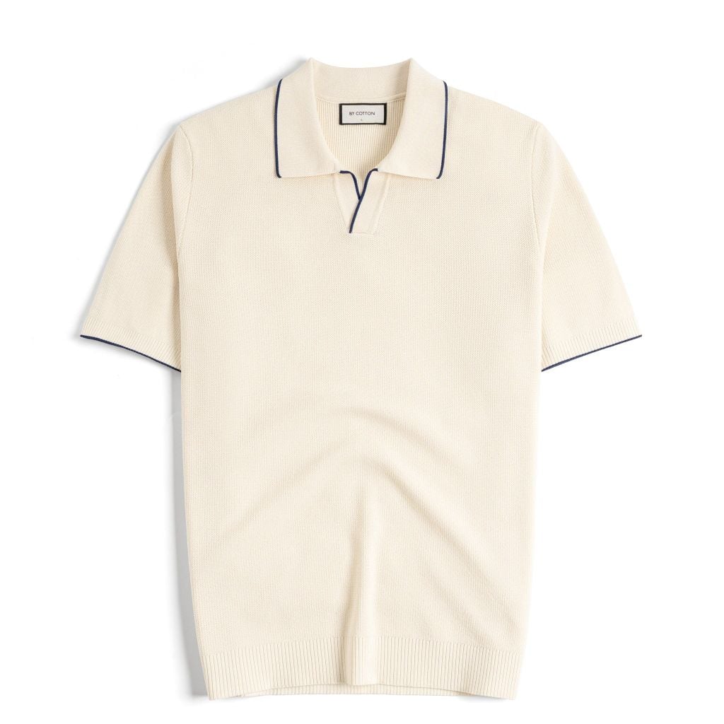 Áo Polo Dệt Kim By Cotton Visco Kem Đậm